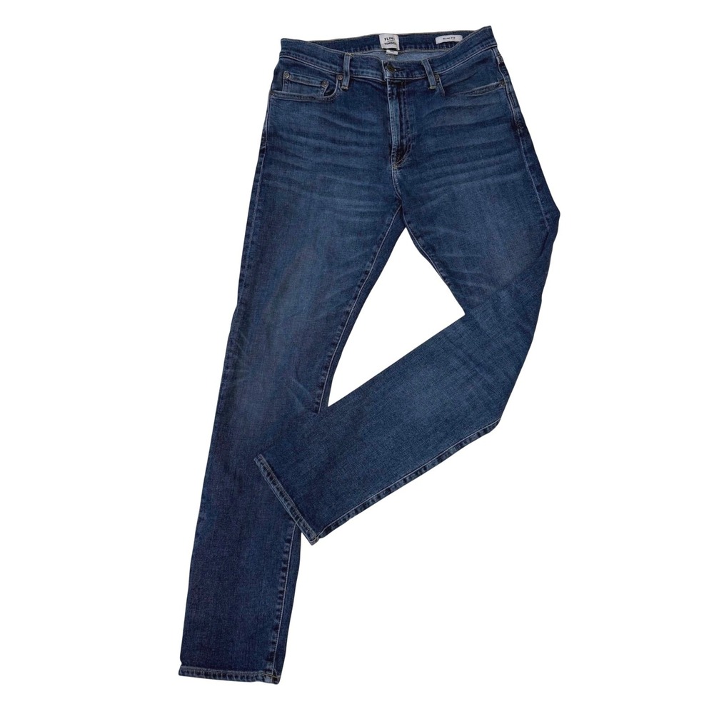 Flint and Tinder Mens Slim Straight Fit Jeans Dark Wash Blue Made in USA 31x32